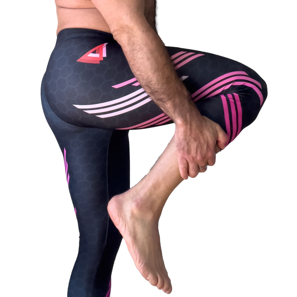 Classic Muscle Daddy Capri Bodybuilding Tights (Black/Pink)