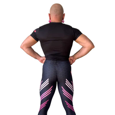 Classic Muscle Daddy Capri Bodybuilding Tights (Black/Pink)