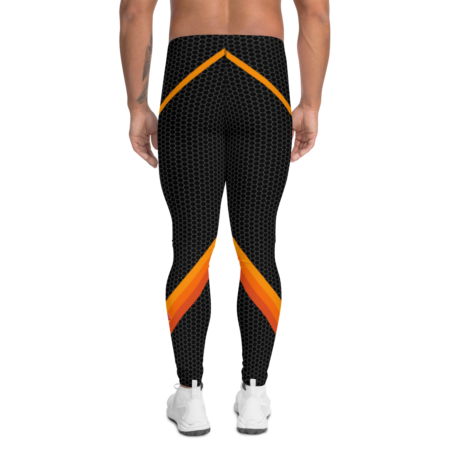 Electric Orange Plus-Size/High-Waisted Bodybuilding Tights