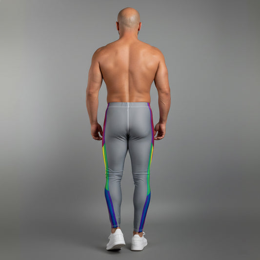 Pride High-Waisted/Plus-Size Bodybuilding Tights (Silver)