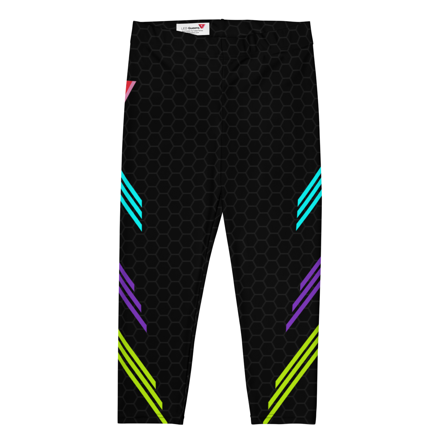 Classic Muscle Daddy Capri Bodybuilding Tights (Black/80's Neon)