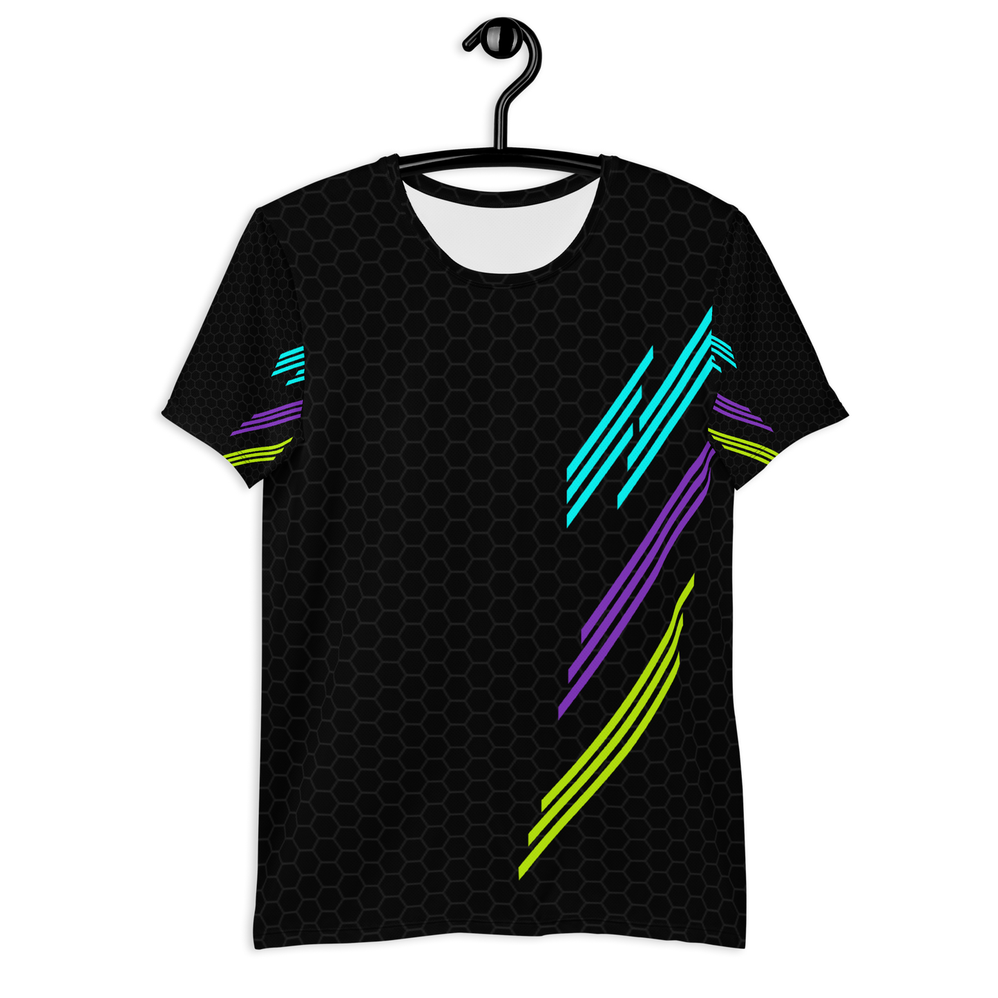 Classic Muscle Daddy Moisture-Wicking Workout T-Shirt (Black/80's Neon)
