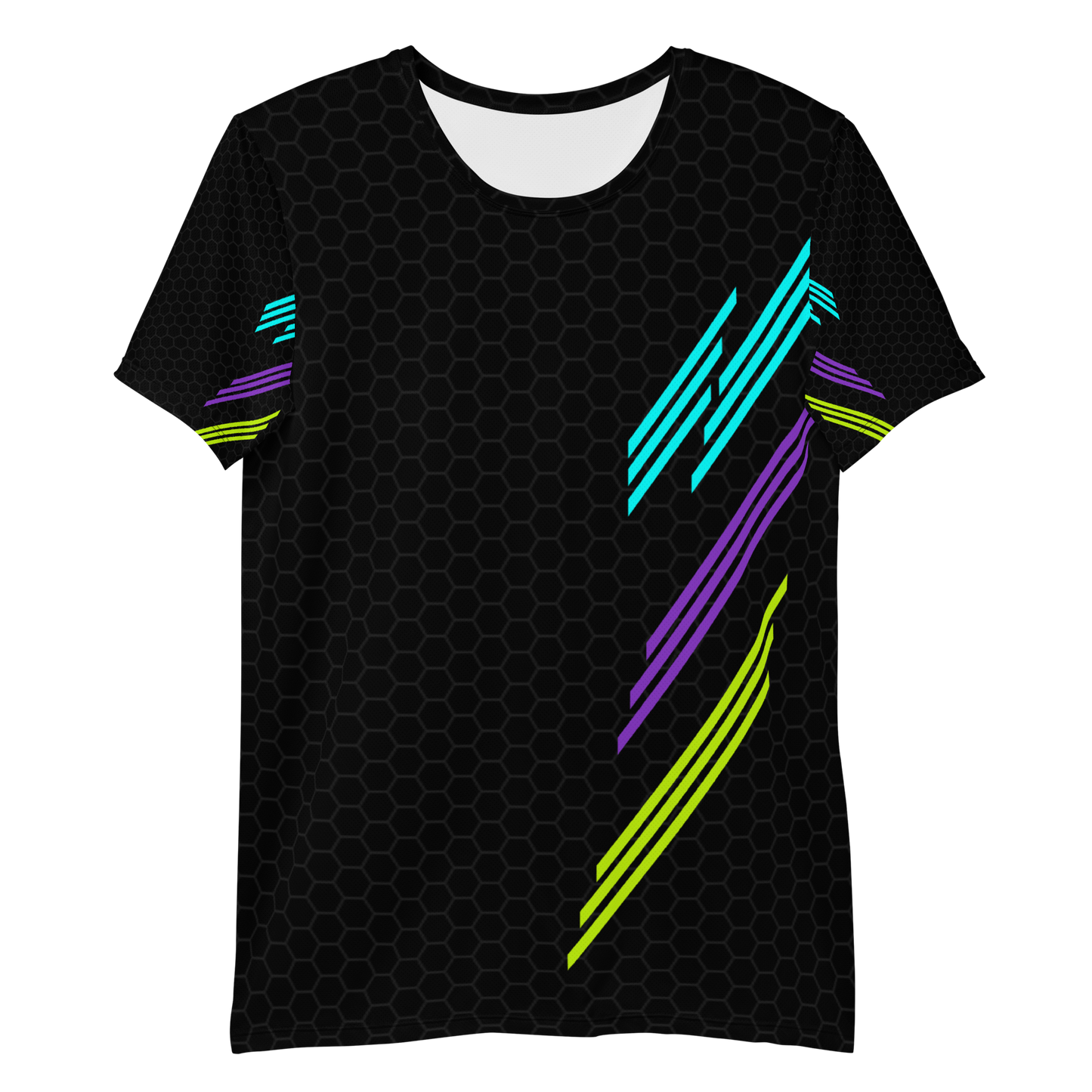Classic Muscle Daddy Moisture-Wicking Workout T-Shirt (Black/80's Neon)