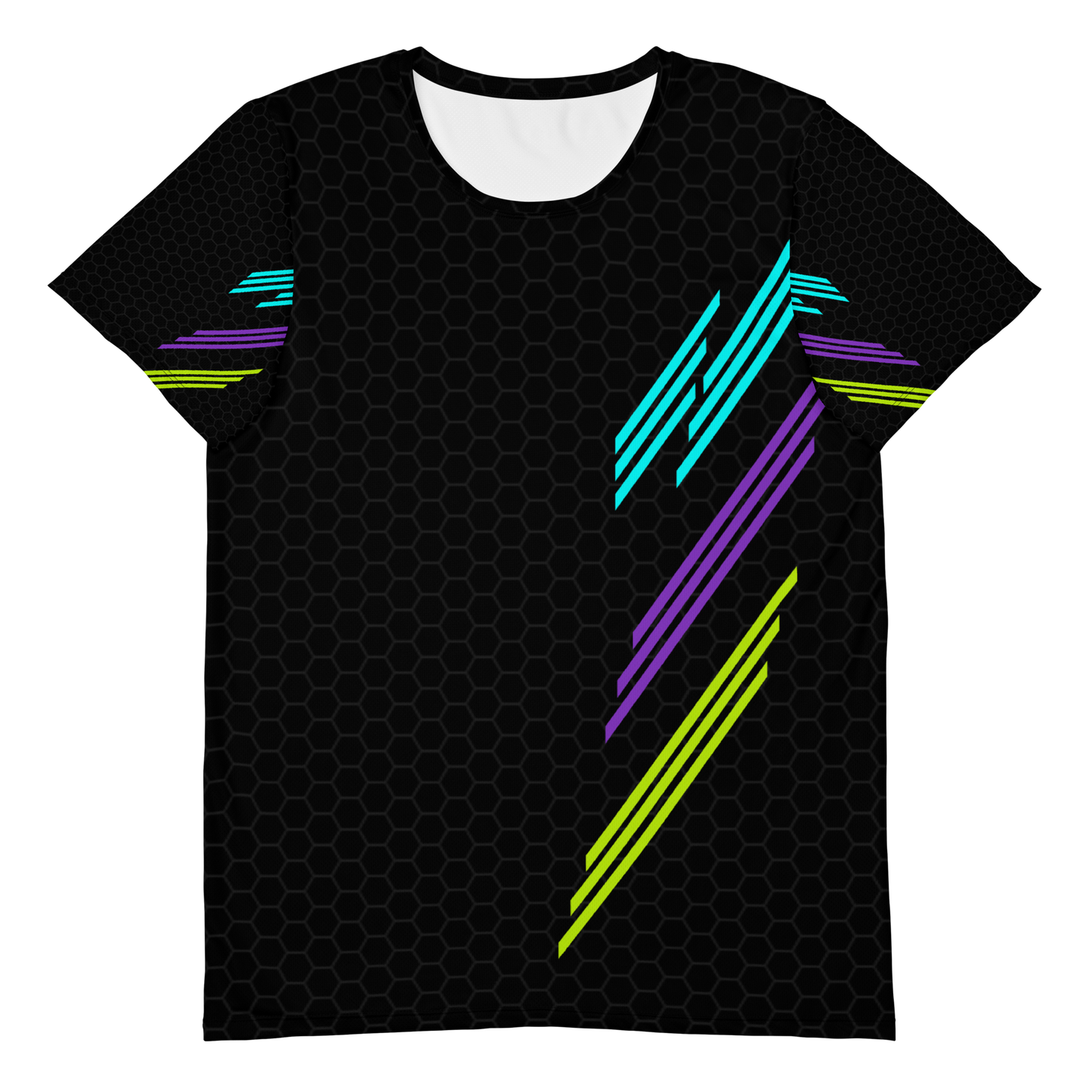 Classic Muscle Daddy Moisture-Wicking Workout T-Shirt (Black/80's Neon)