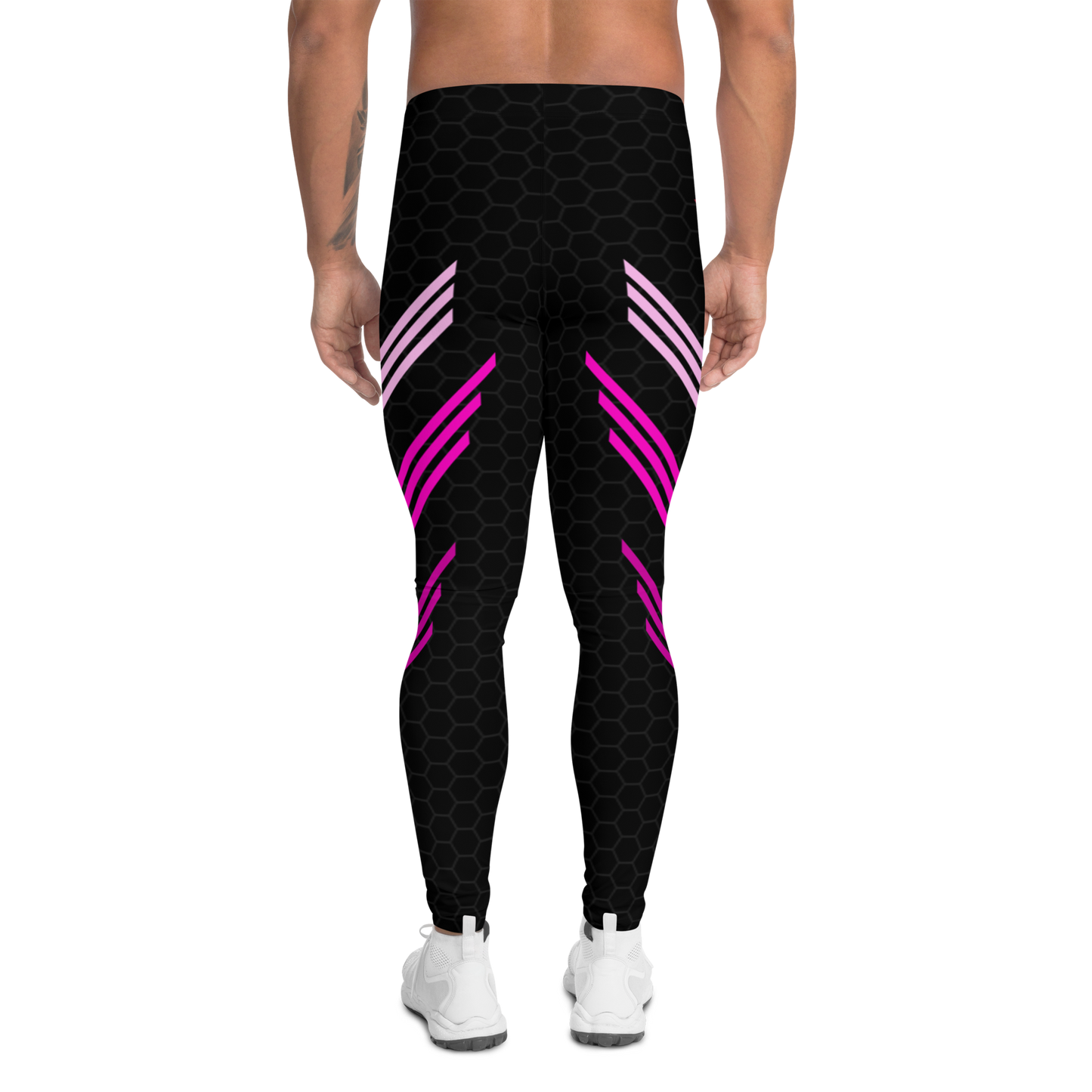 Classic Muscle Daddy Plus-Size/High-Waisted Bodybuilding Tights (Black/Pink)