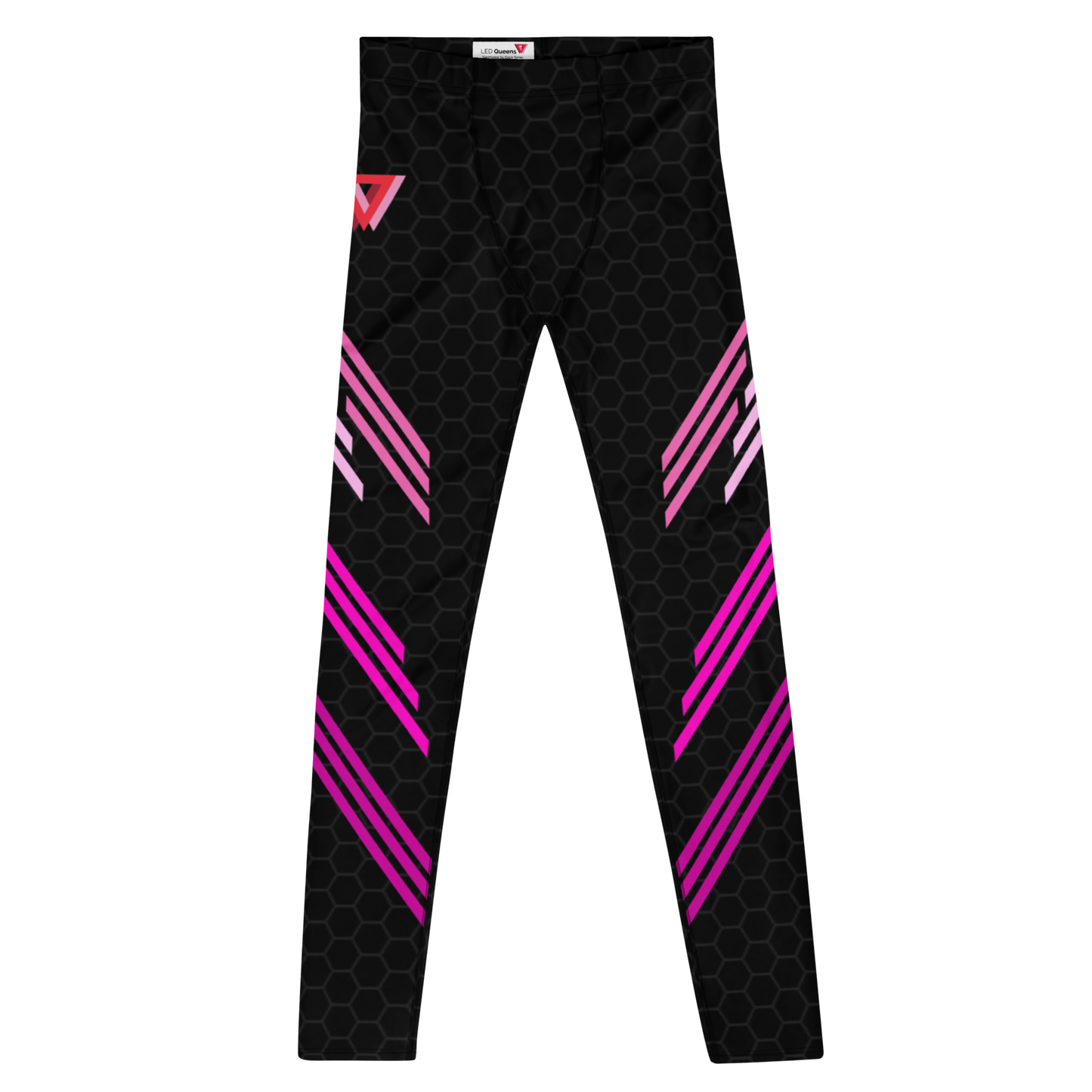 Classic Muscle Daddy Plus-Size/High-Waisted Bodybuilding Tights (Black/Pink)