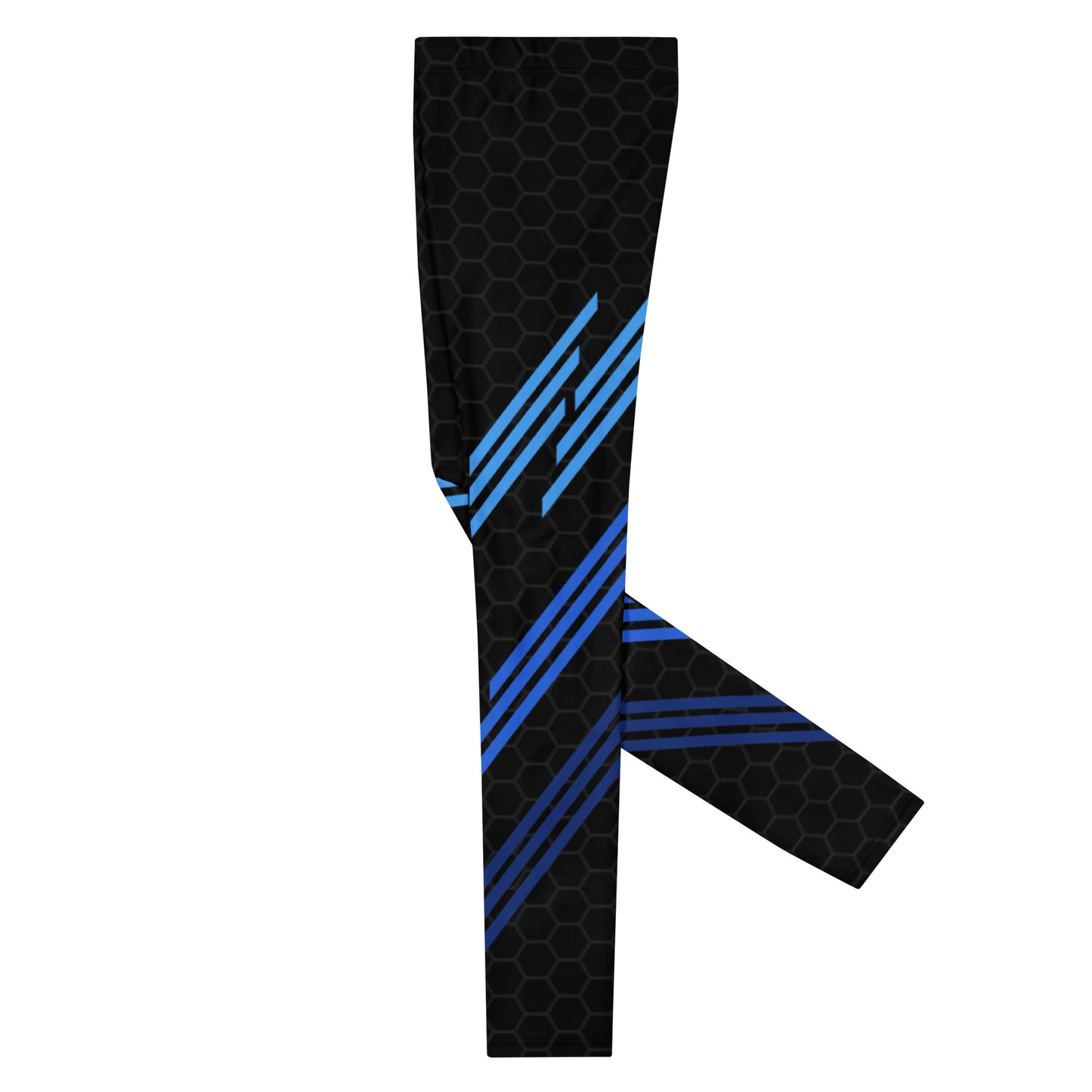 Classic Muscle Daddy High-Waisted, Plus-Size Bodybuilding Tights (Black/Blue)