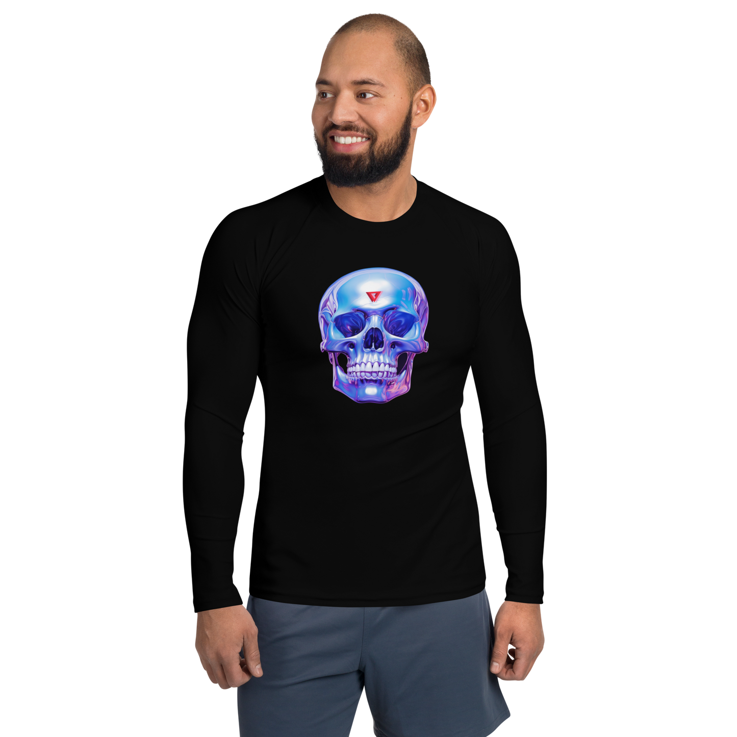 Hyperviolet Skull Long-Sleeve Spandex Top