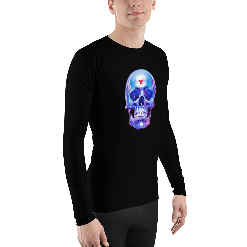 Hyperviolet Skull Long-Sleeve Spandex Top