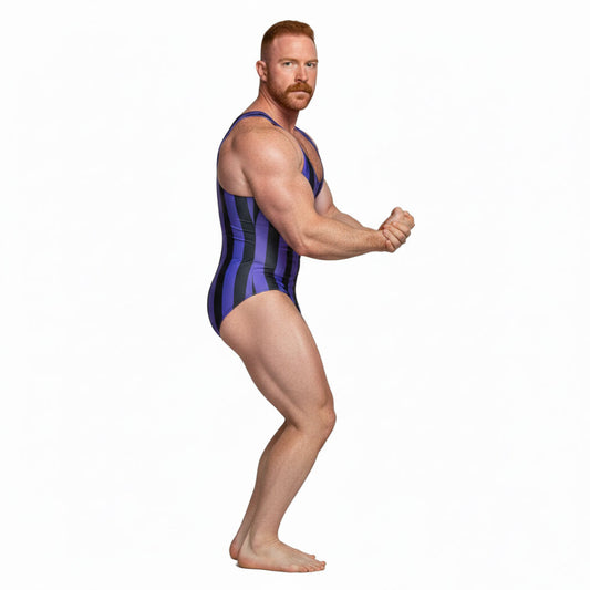 Purple Heel Butcher Wrestling Singlet