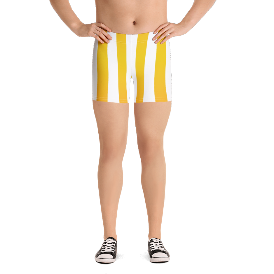 80's Retro White Gold Spandex Shorts