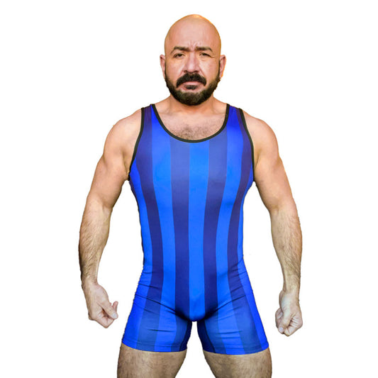 80's Retro Blueberry Wrestling Singlet