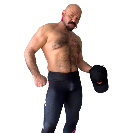 Classic Muscle Daddy Bodybuilding Tights (Black/Pink)