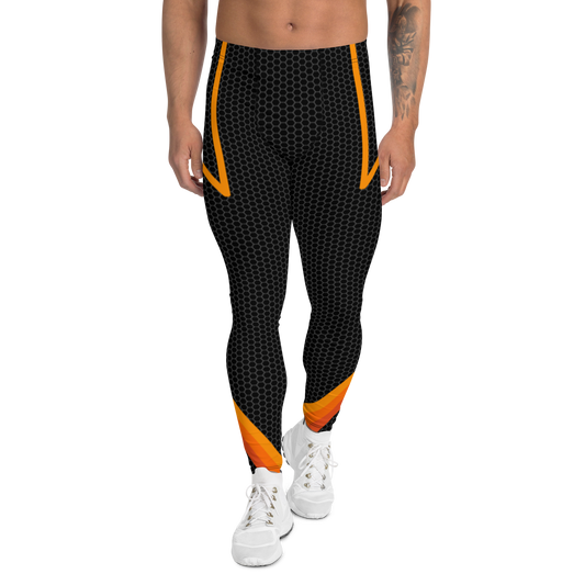 Electric Orange Plus-Size/High-Waisted Bodybuilding Tights