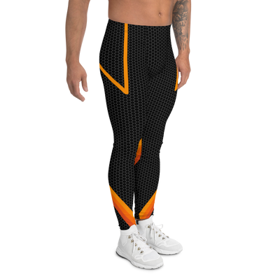 Electric Orange Plus-Size/High-Waisted Bodybuilding Tights