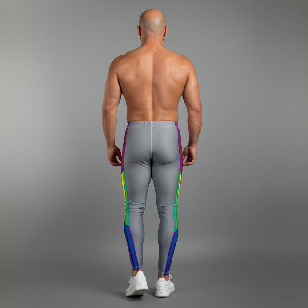 Pride High-Waisted/Plus-Size  Bodybuilding Tights (Silver)