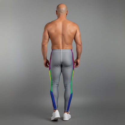 Pride High-Waisted/Plus-Size  Bodybuilding Tights (Silver)