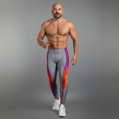 Pride High-Waisted/Plus-Size  Bodybuilding Tights (Silver)