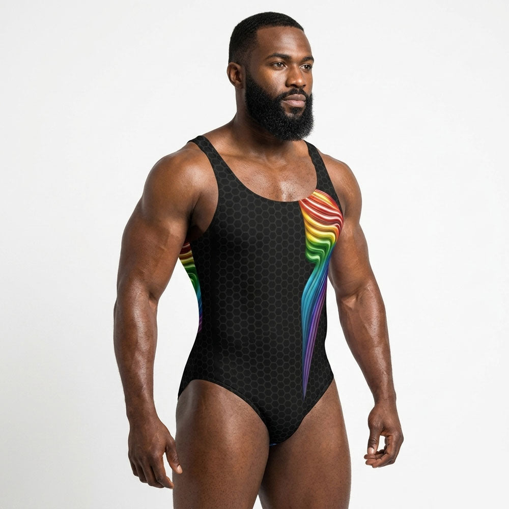 Rainbow Flow Butcher Wrestling Singlet