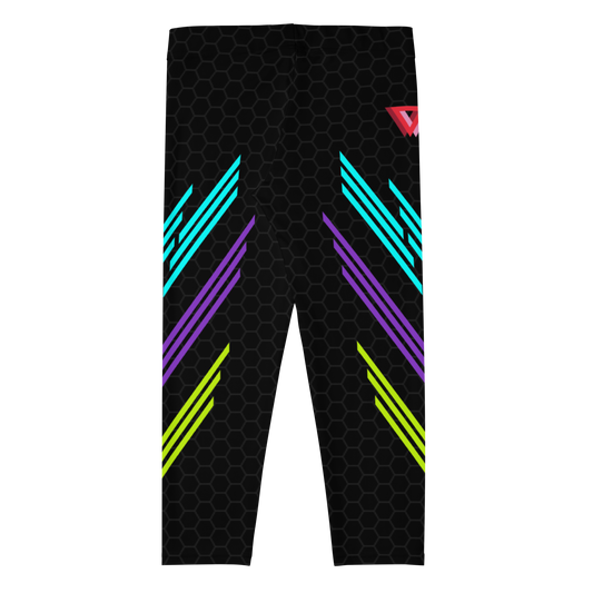 Classic Muscle Daddy Capri Bodybuilding Tights (Black/80's Neon)