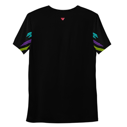Classic Muscle Daddy Moisture-Wicking Workout T-Shirt (Black/80's Neon)
