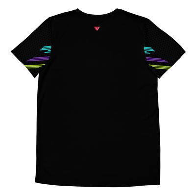 Classic Muscle Daddy Moisture-Wicking Workout T-Shirt (Black/80's Neon)