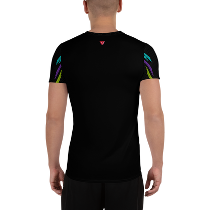 Classic Muscle Daddy Moisture-Wicking Workout T-Shirt (Black/80's Neon)