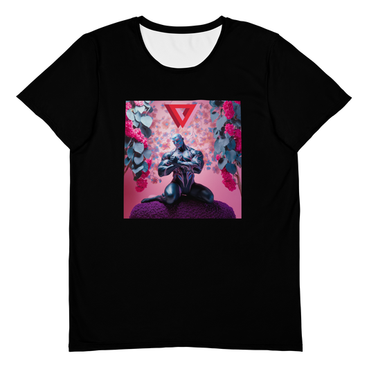Obsidian Floral Daddy Moisture-Wicking Poly/Spandex Workout T-Shirt