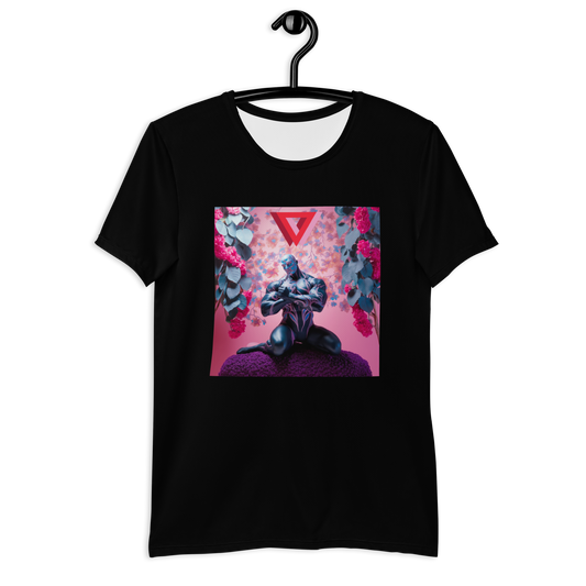 Obsidian Floral Daddy Moisture-Wicking Poly/Spandex Workout T-Shirt