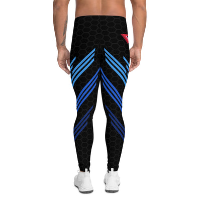 Classic Muscle Daddy High-Waisted, Plus-Size Bodybuilding Tights (Black/Blue)