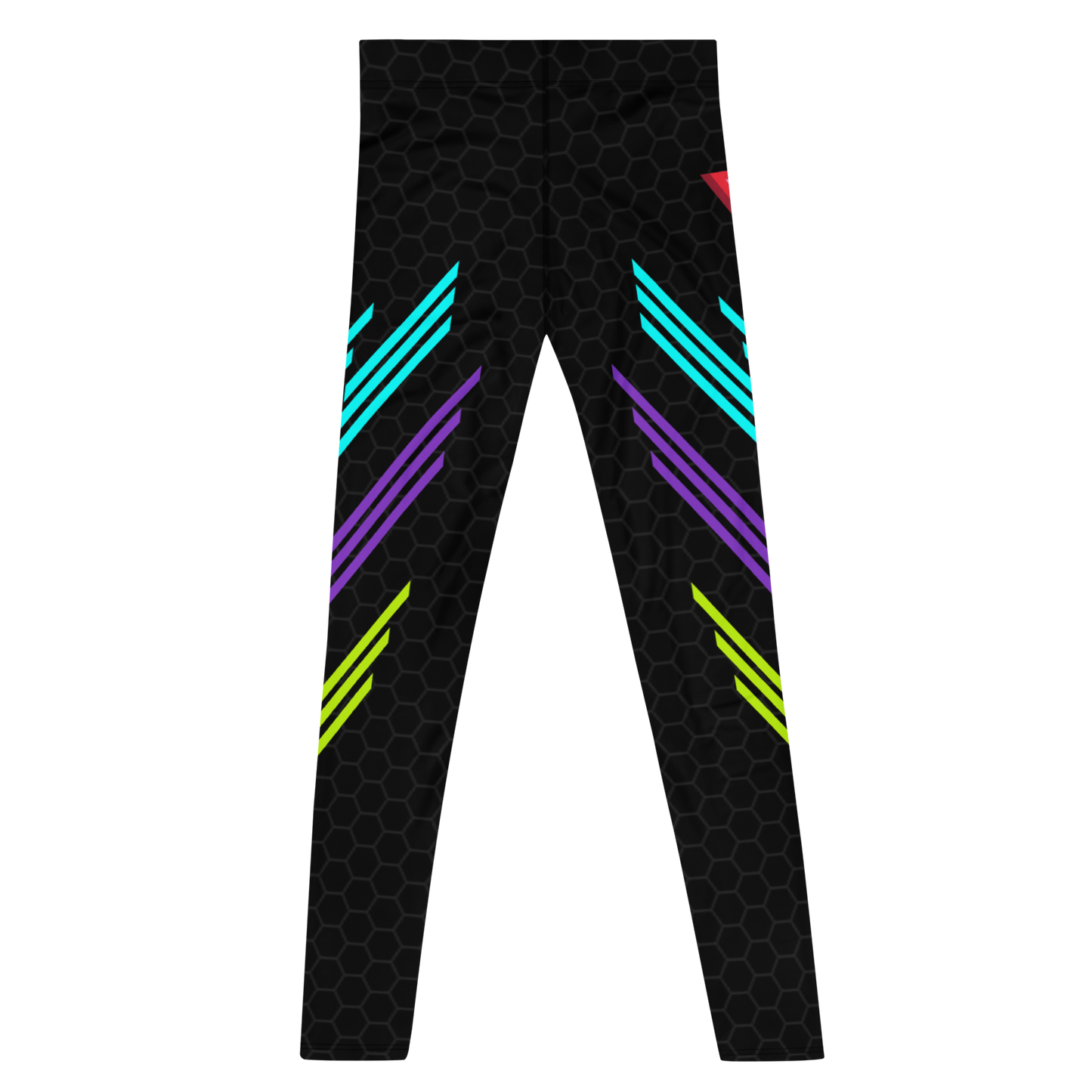 Classic Muscle Daddy Plus-Size/High-Waisted Bodybuilding Tights (Black/80's Neon)
