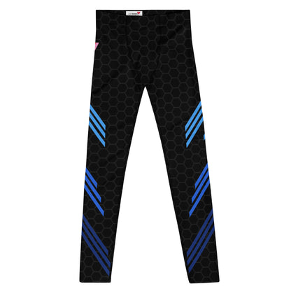 Classic Muscle Daddy High-Waisted, Plus-Size Bodybuilding Tights (Black/Blue)