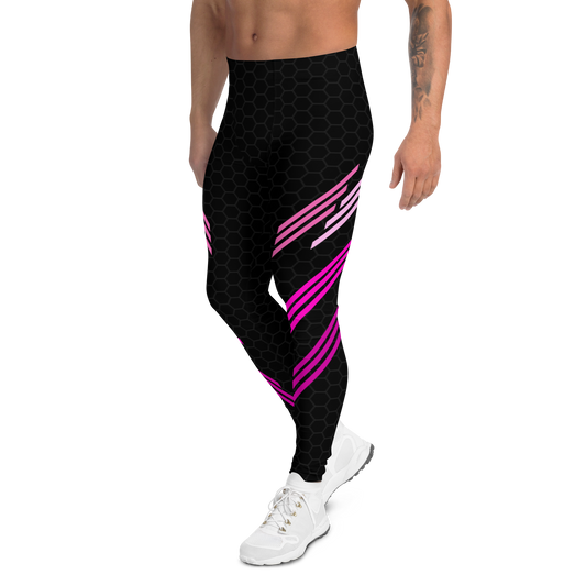 Classic Muscle Daddy Plus-Size/High-Waisted Bodybuilding Tights (Black/Pink)