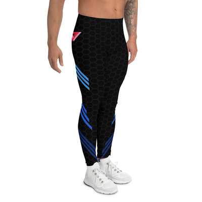 Classic Muscle Daddy High-Waisted, Plus-Size Bodybuilding Tights (Black/Blue)