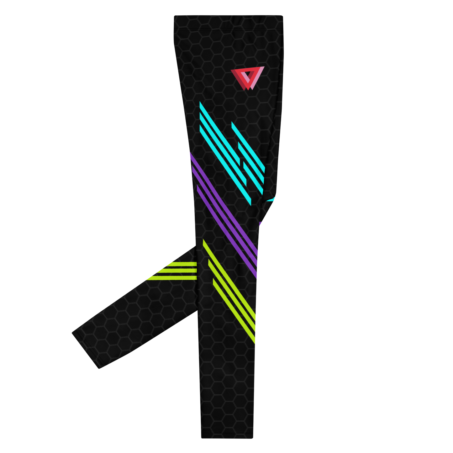Classic Muscle Daddy Plus-Size/High-Waisted Bodybuilding Tights (Black/80's Neon)