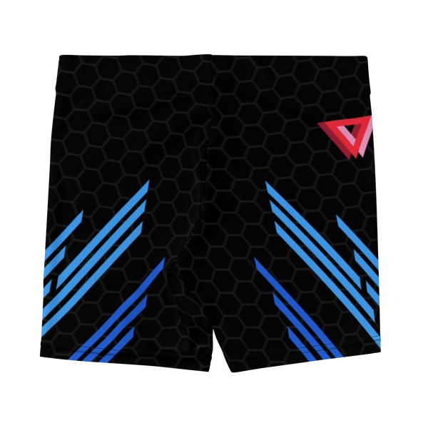 Classic Muscle Daddy Spandex Shorts (Black/Blue) LED Queens