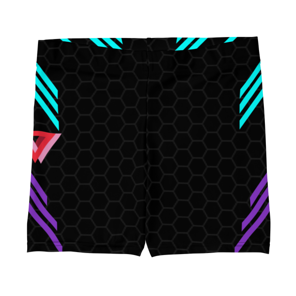 Classic Muscle Daddy Spandex Shorts (Black/80's Neon) LED Queens