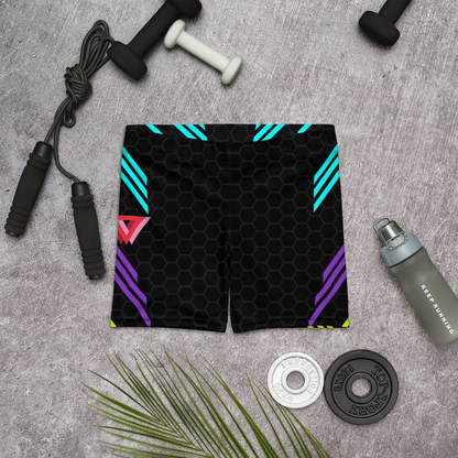 Classic Muscle Daddy Spandex Shorts (Black/80's Neon)