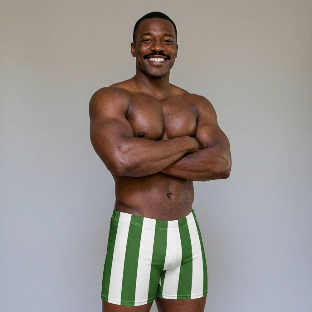 80s Varsity' Power Stripe Spandex Shorts | 4-Way Stretch & Squat Proof