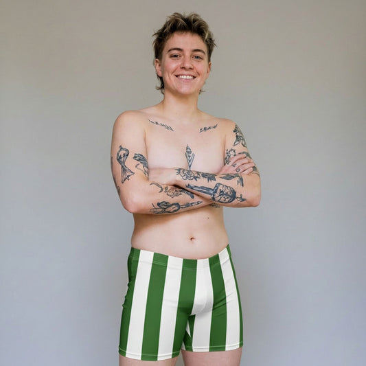 80s Varsity' Power Stripe Spandex Shorts | 4-Way Stretch & Squat Proof
