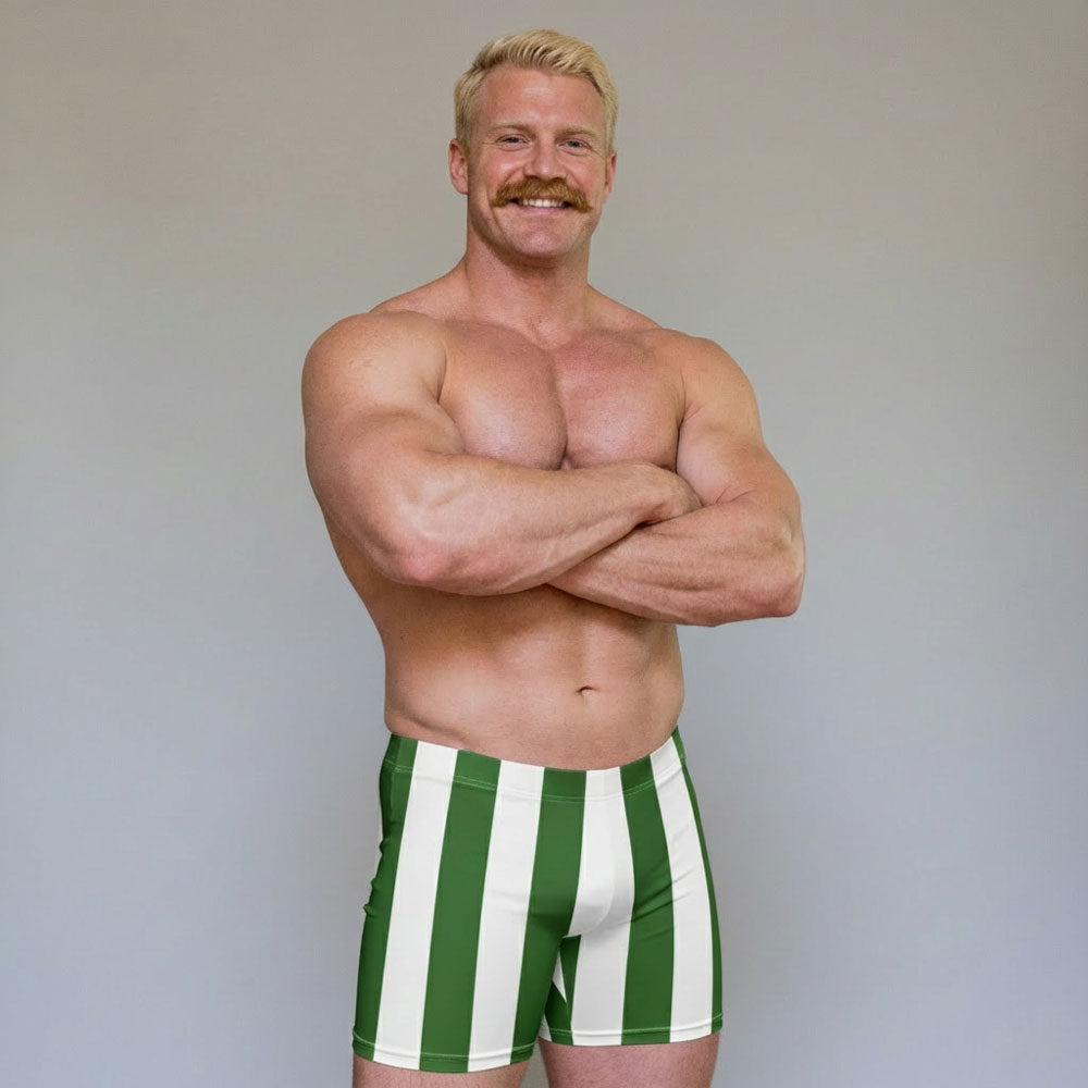 80s Varsity' Power Stripe Spandex Shorts | 4-Way Stretch & Squat Proof