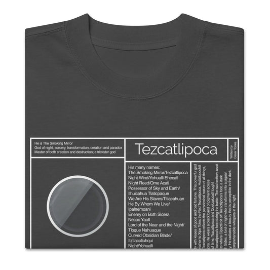 The Aztec God Tezcatlipoca Oversized Distressed Structured Cotton T-Shirt