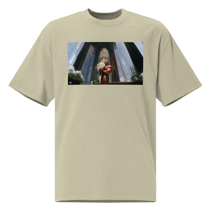 Church of Xochipilli Oversized Distressed Structured Cotton T-Shirt