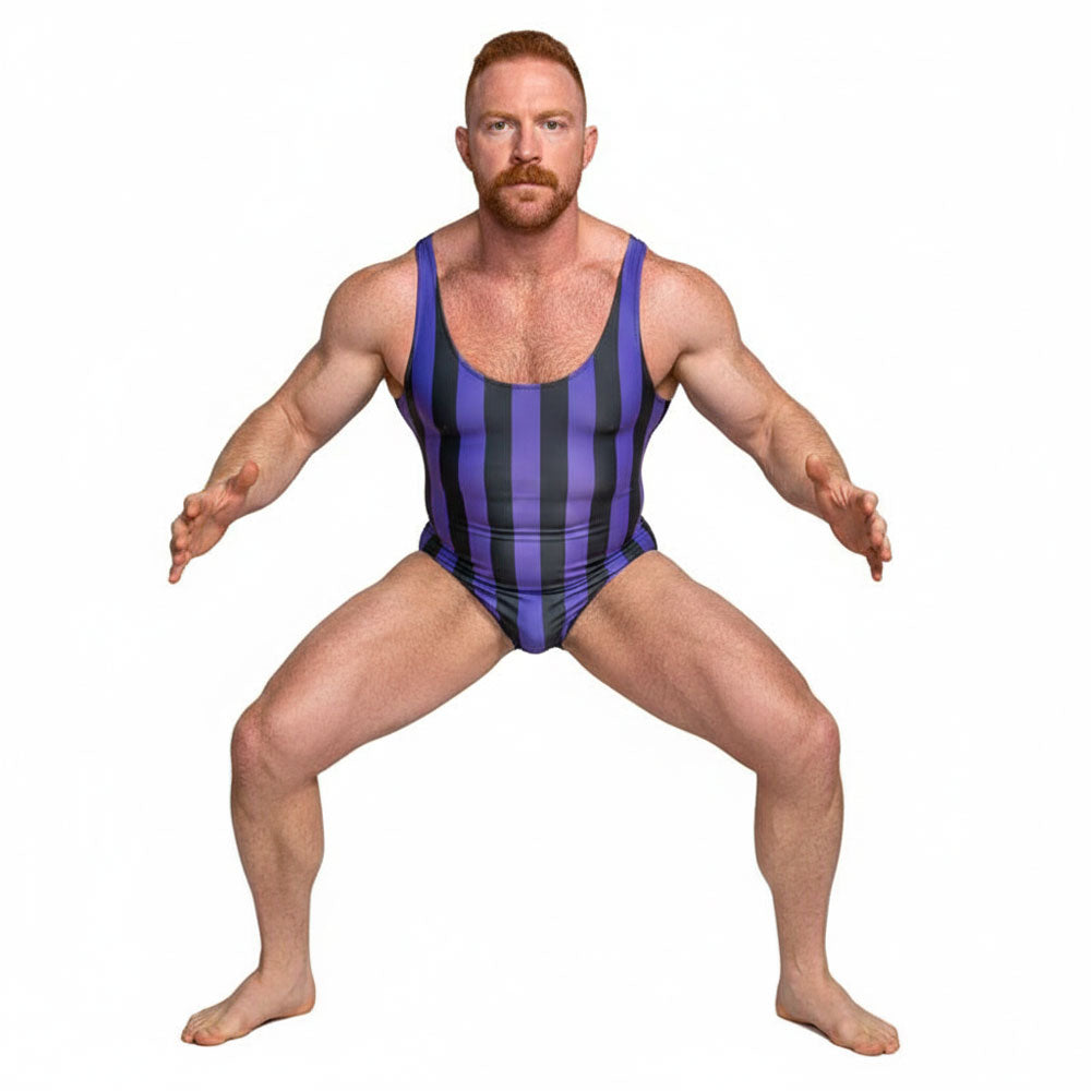 Purple Heel Butcher Wrestling Singlet