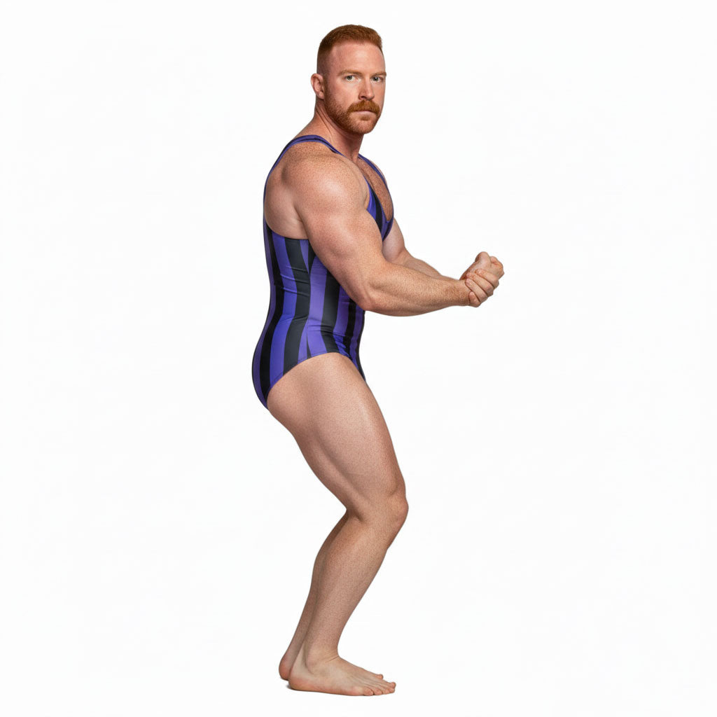 Purple Heel Butcher Wrestling Singlet