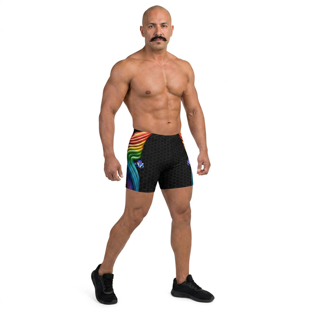 Rainbow Flow Spandex Shorts