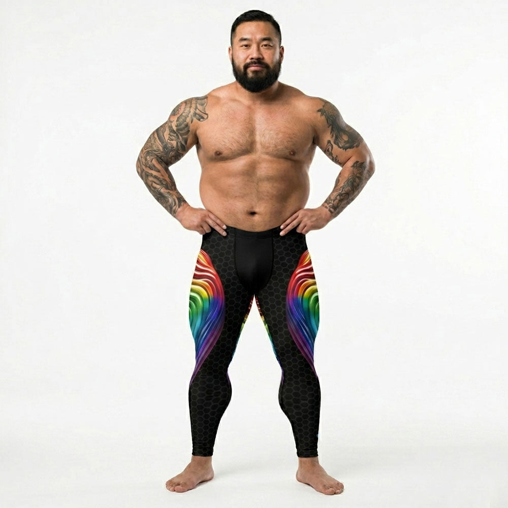 Rainbow Flow Plus-Size/High-Waisted Bodybuilding Tights