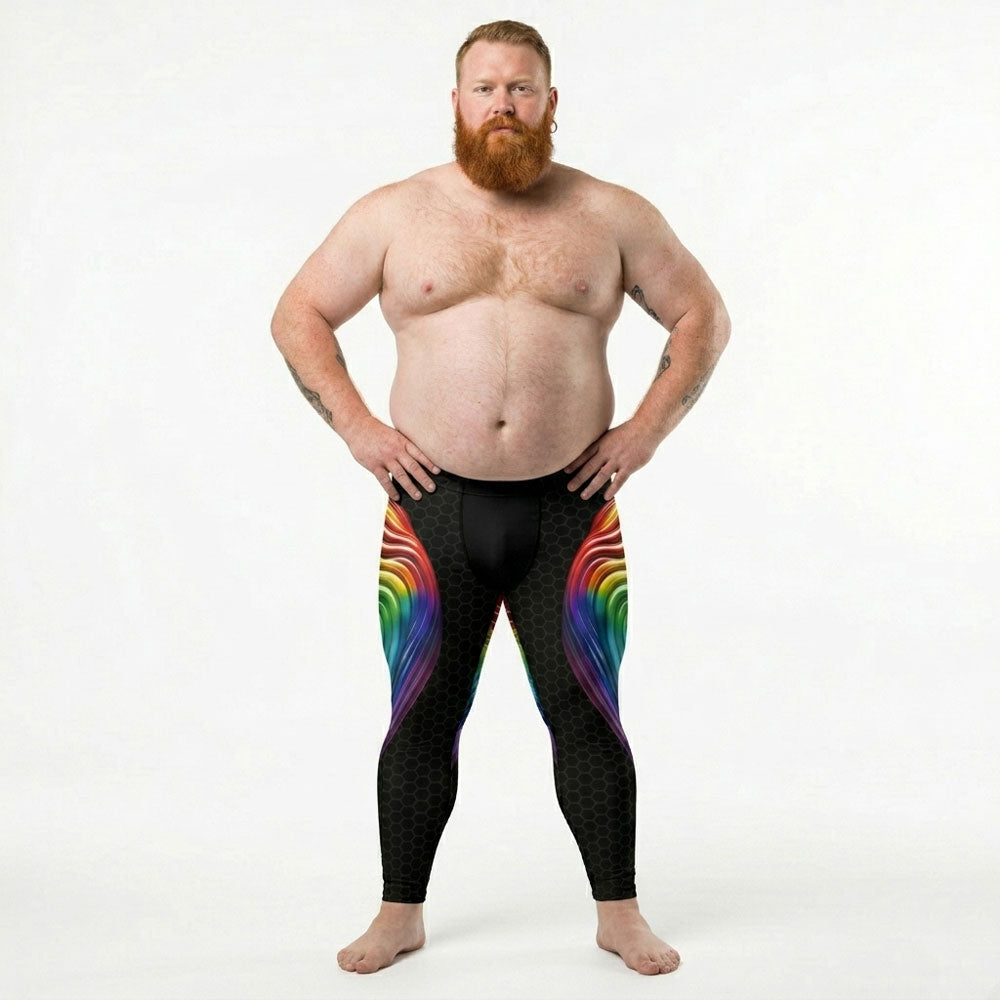 Rainbow Flow Plus-Size/High-Waisted Bodybuilding Tights