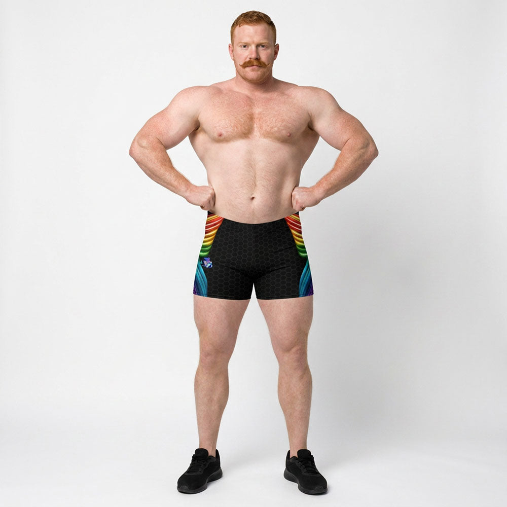 Rainbow Flow Spandex Shorts