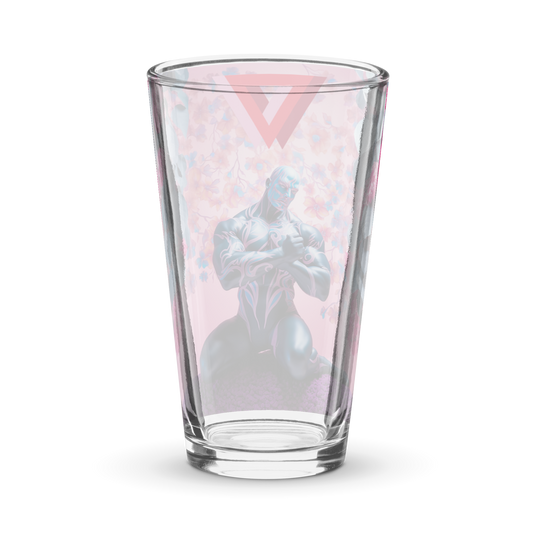 Obsidian Floral Daddy Pint Glass